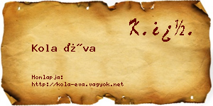 Kola Éva névjegykártya